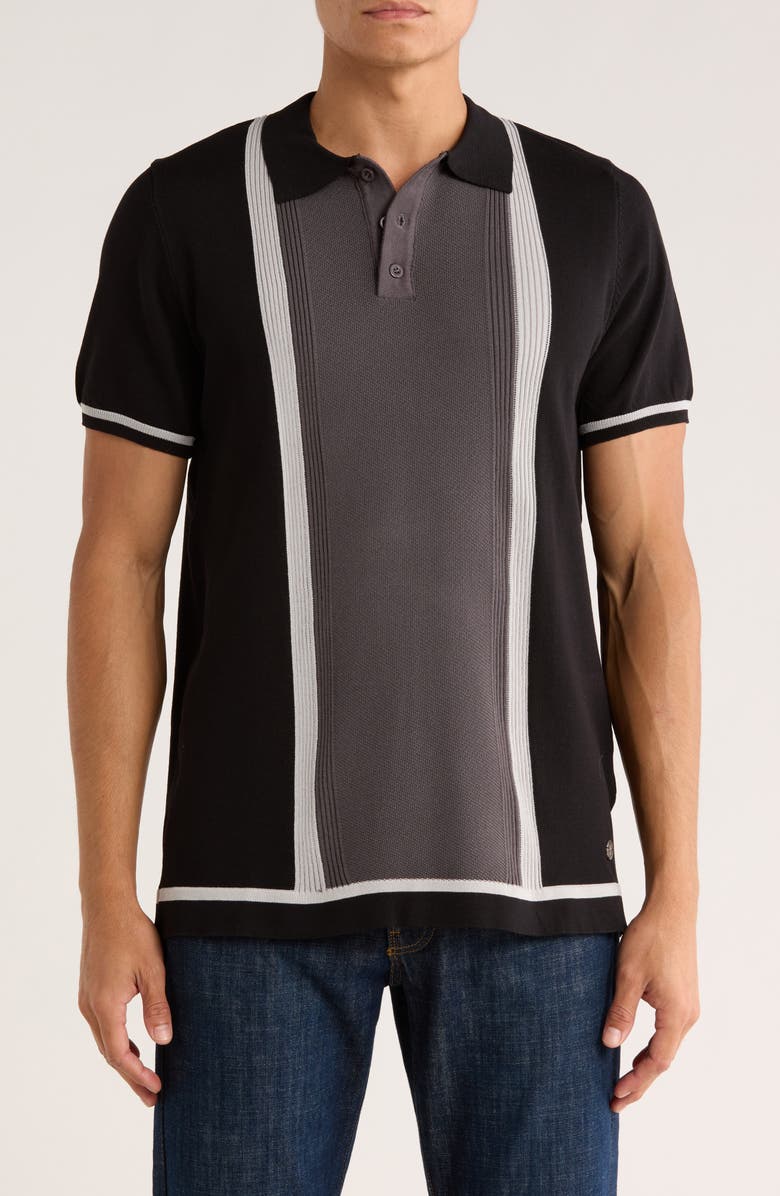 T.R. PREMIUM Short Sleeve Knit Sweater, Main, color, Black