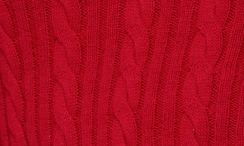 Edikted Ashlee V-neck Cable Knit Sweater In Red