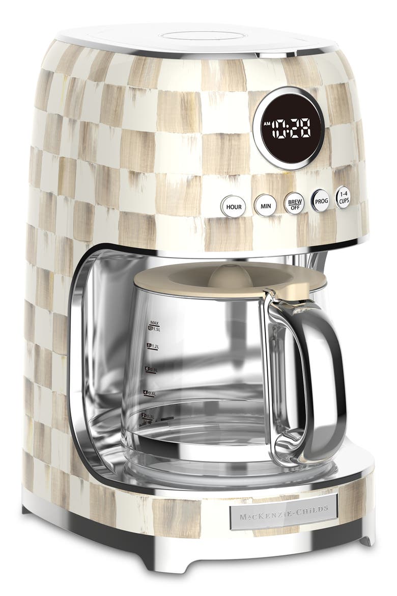 Sterling Check Drip Coffee Maker, Main, color, BROWN