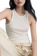 MANGO Fine Rib Knit Tank