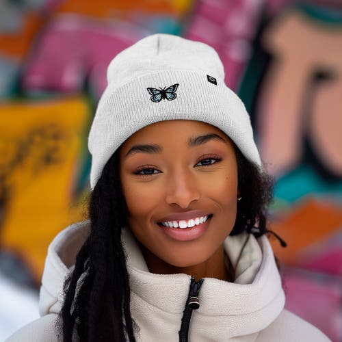 Dalix Butterfly Beanie In White
