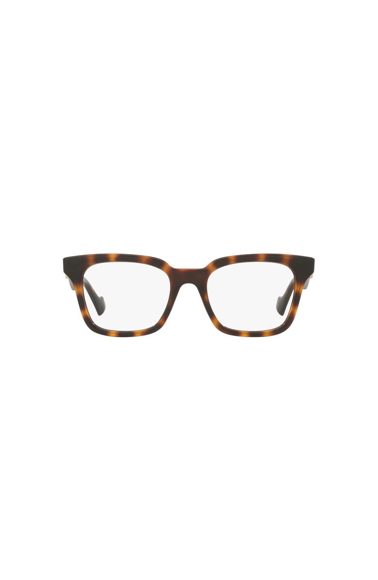 Gucci 51mm Rectangle optical glasses, Alternate, color, Tortoise