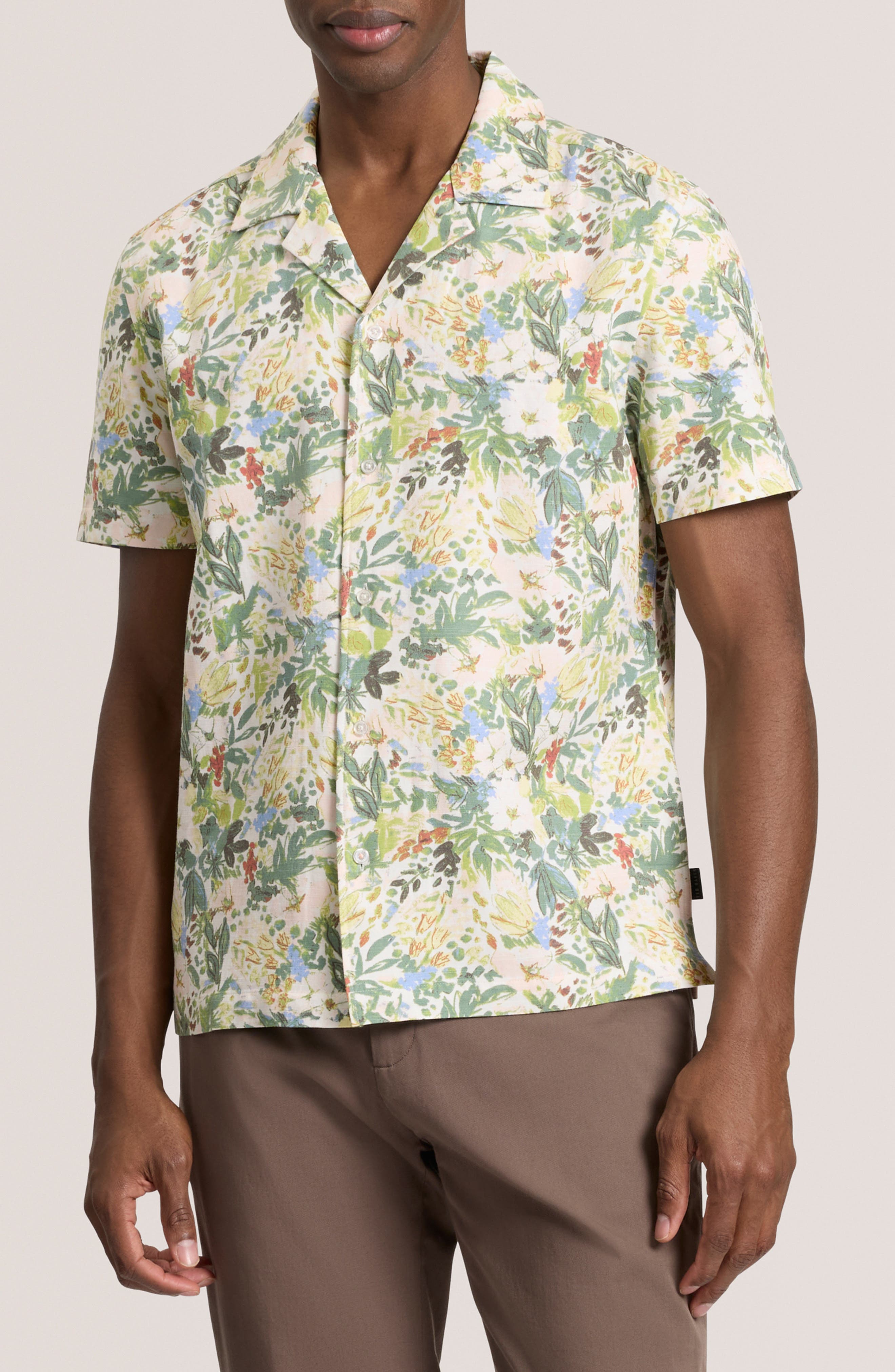 Ted Baker Floral Short Sleeve Button-Up Shirt