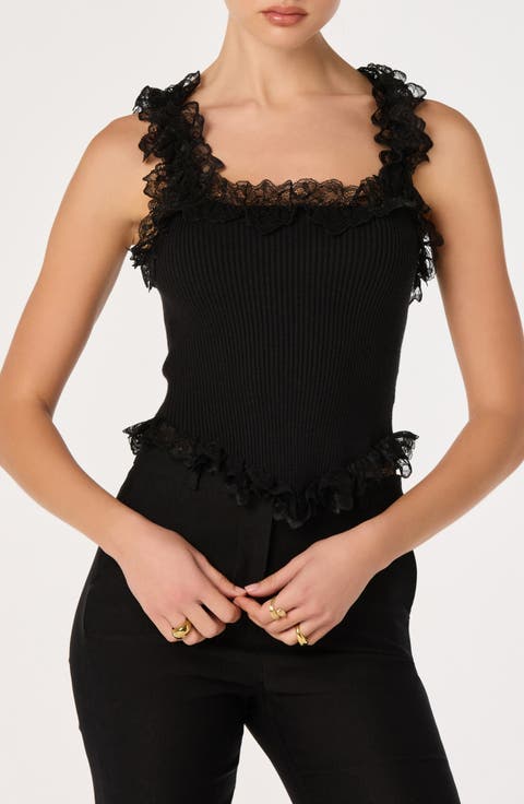 Amity Ruffle Lace Rib Tank
