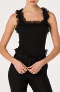 ASTR the Label Amity Ruffle Lace Rib Tank