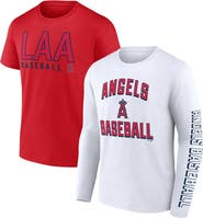 FANATICS Men's Fanatics Branded Red/White Los Angeles Angels Two-Pack Combo T-Shirt Set