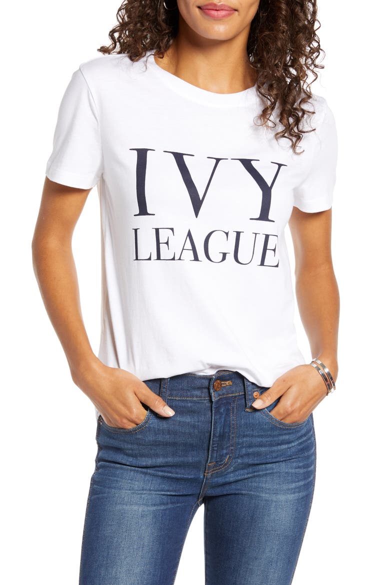Ivy League Graphic Tee, Main, color, WHITE- NAVY IVY LEAGUE