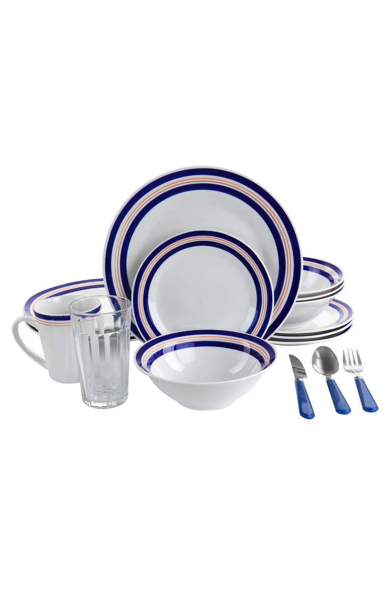 All U Need 32 Piece Ceramic Dinnerware Set, Main, color, White