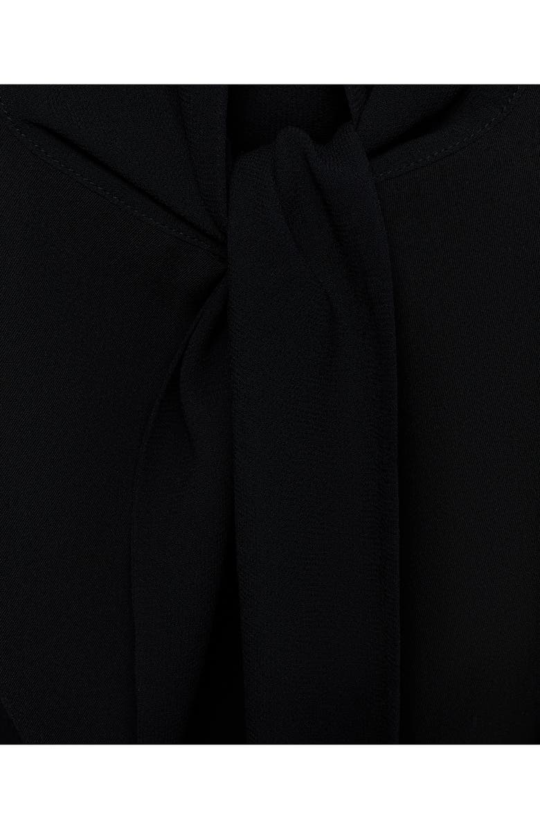 MANGO Bow Short Dress, Alternate, color, Black