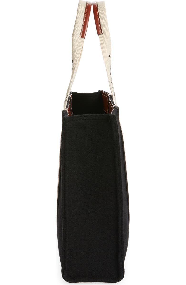 Chloé Large Woody Logo Strap Stripe Recycled Wool Tote, Alternate, color,