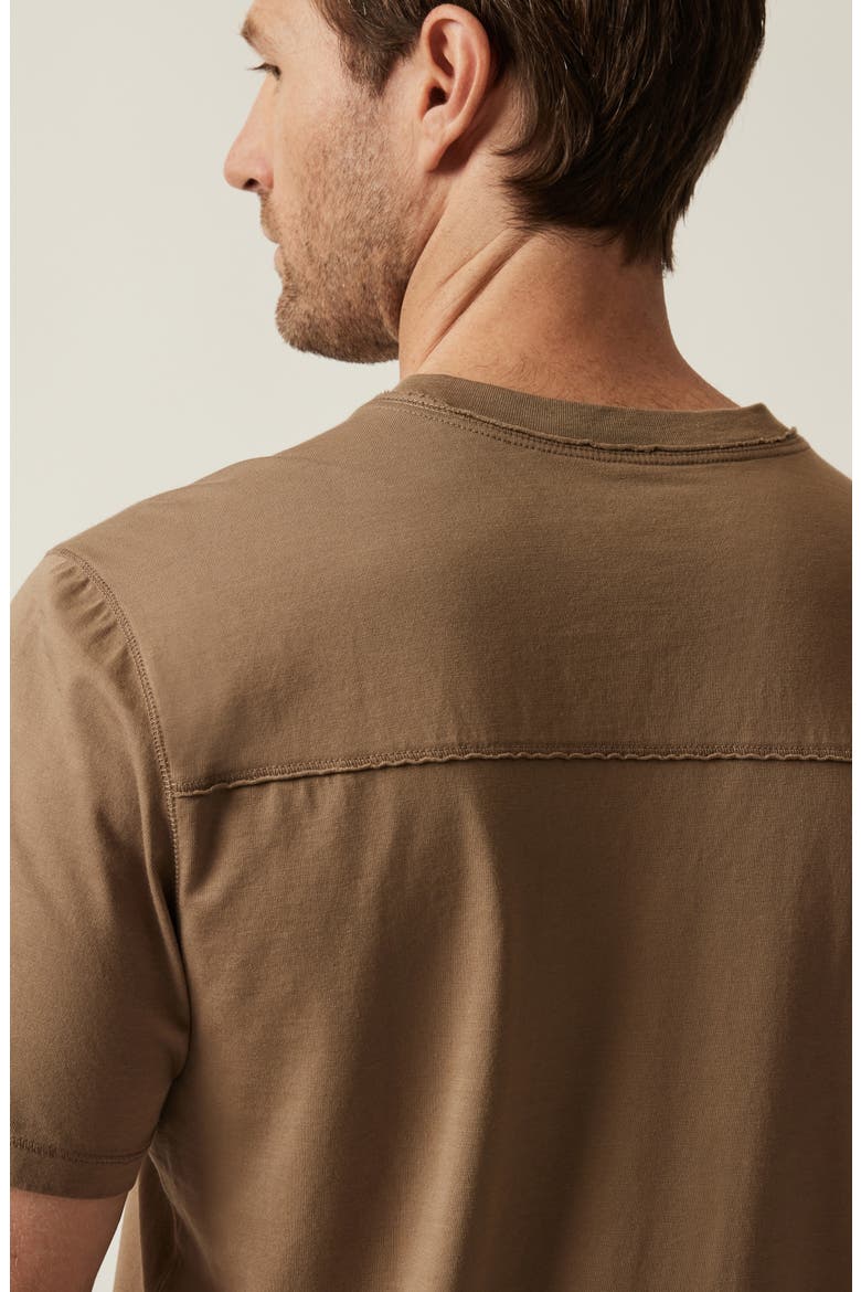 Deconstructed V-Neck Pima Cotton T-Shirt, Alternate, color, SHITAKE