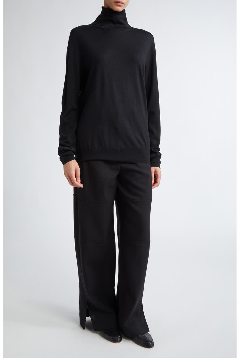 Wool Turtleneck Sweater, Alternate, color, BLACK