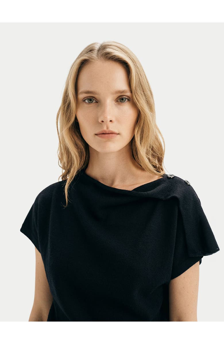 Gobi Cashmere Cashmere Asymmetrical Top, Alternate, color, Black