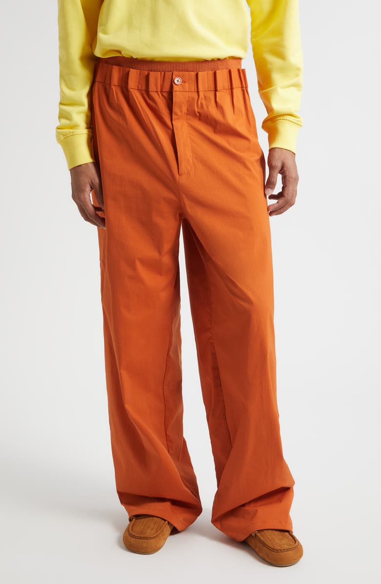 JW Anderson Gathered Waist Track Pants, Main, color, Ginger