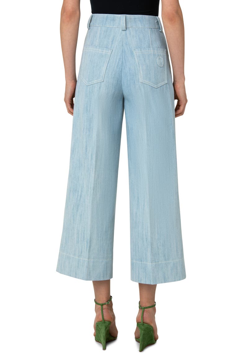 Chiara Wide Leg Crop Denim Pants, Alternate, color, BLEACHED DENIM