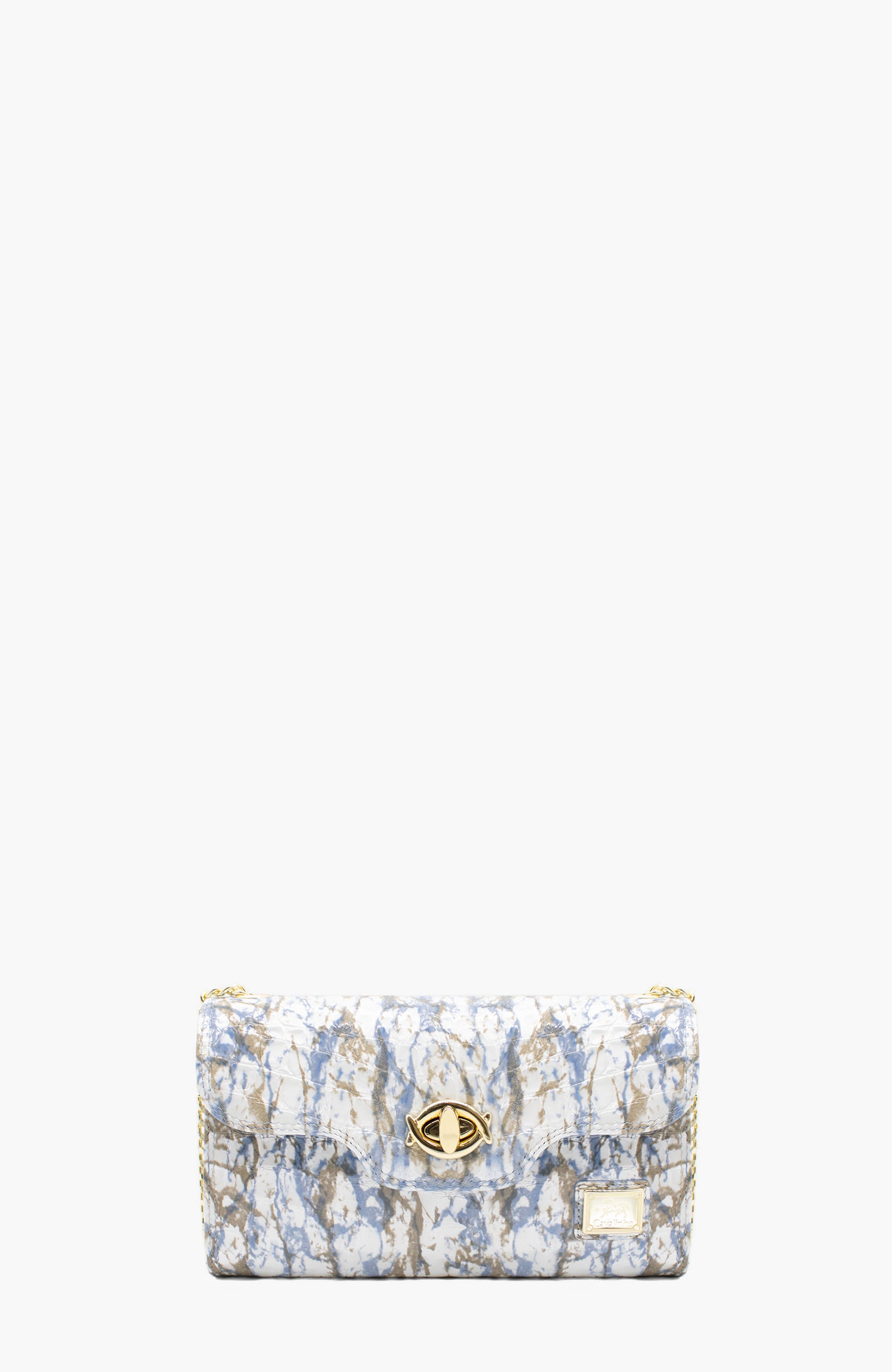 Gallop Patent Leather Clutch Shoulder Bag 535, Main, color, Blue / White
