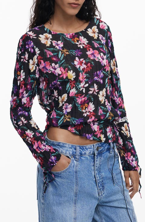 Floral Pintuck Top