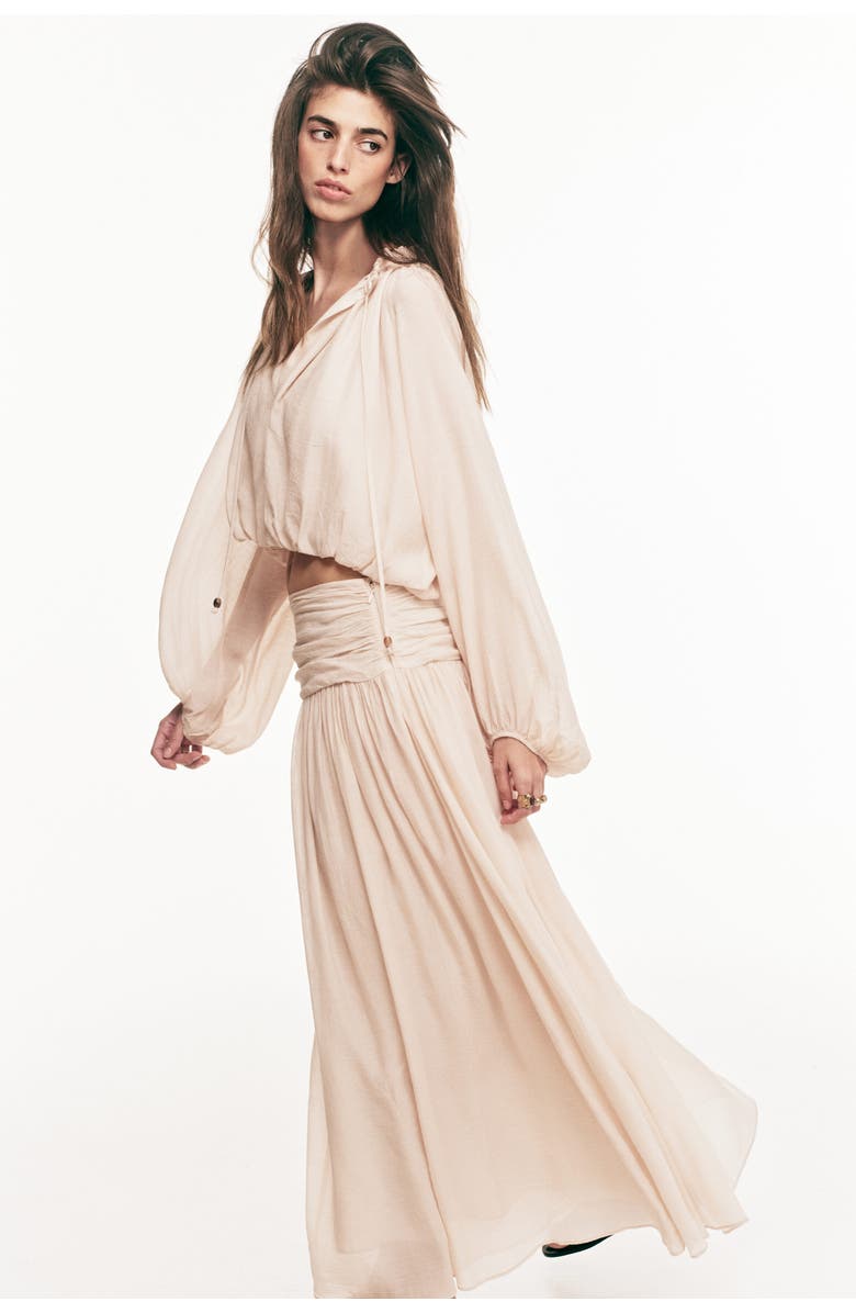 H&M Oversized Crêpe Blouse, Alternate, color, Pale Orange