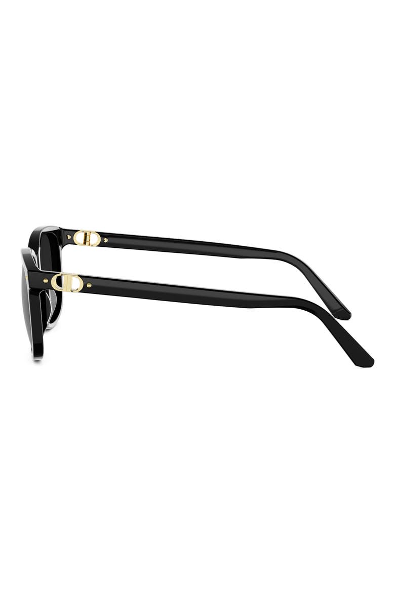 Petit CD S2I 54mm Rectangular Sunglasses, Alternate, color, SHINY BLACK / SMOKE