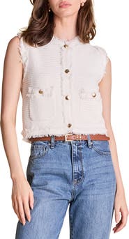 English Factory Fringe Detail Knit Vest