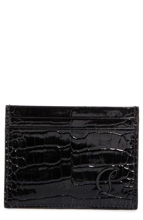 Mooncrest Lizard Embossed Leather Card Case