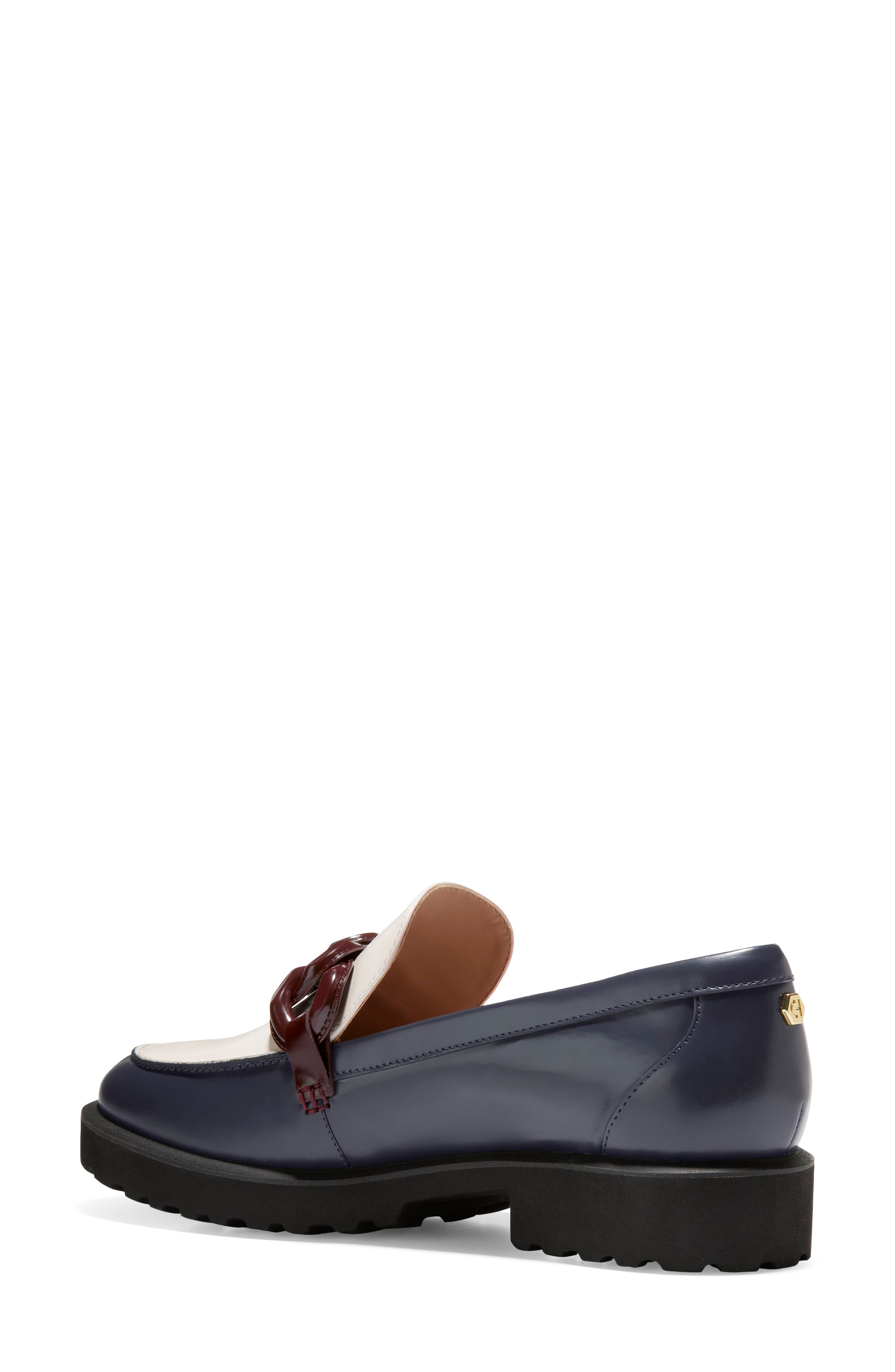 Geneva Chain Loafer, Alternate, color, NAVY BLAZE