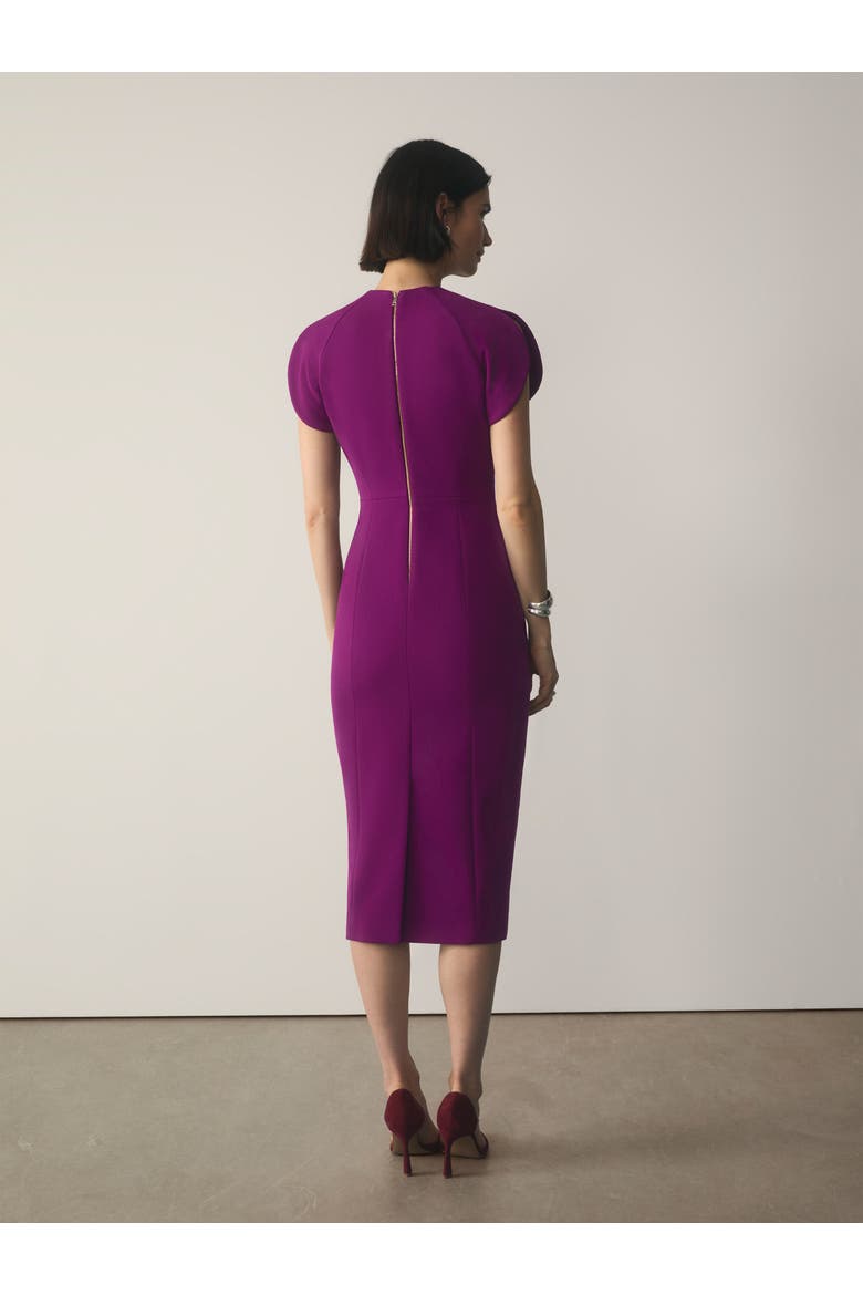 Paola Sculpt Stretch Crepe Dress, Alternate, color, Purple