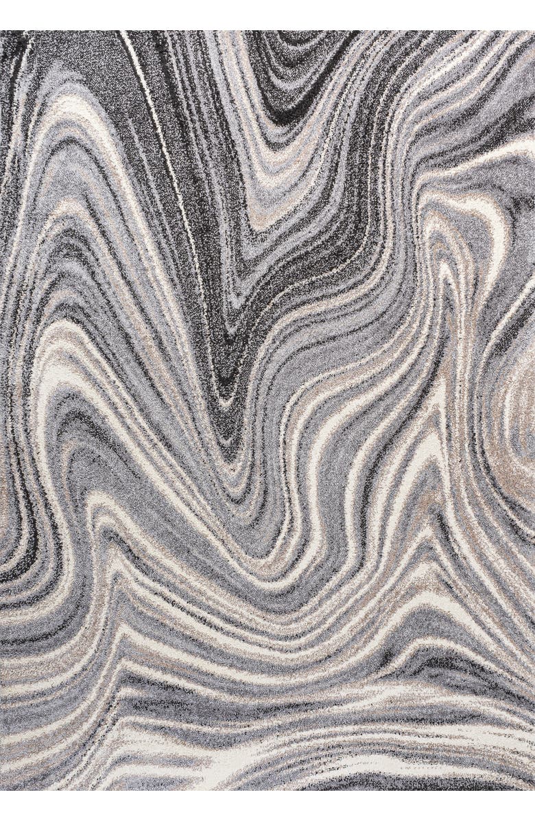 JONATHAN Y Eleni Contemporary Glam Abstract Marble Area Rug, Main, color, Charcoal/Cream
