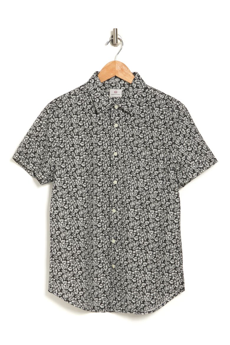 Jeans Nash Short Sleeve Button Down Shirt, Alternate, color, PALM LEAF