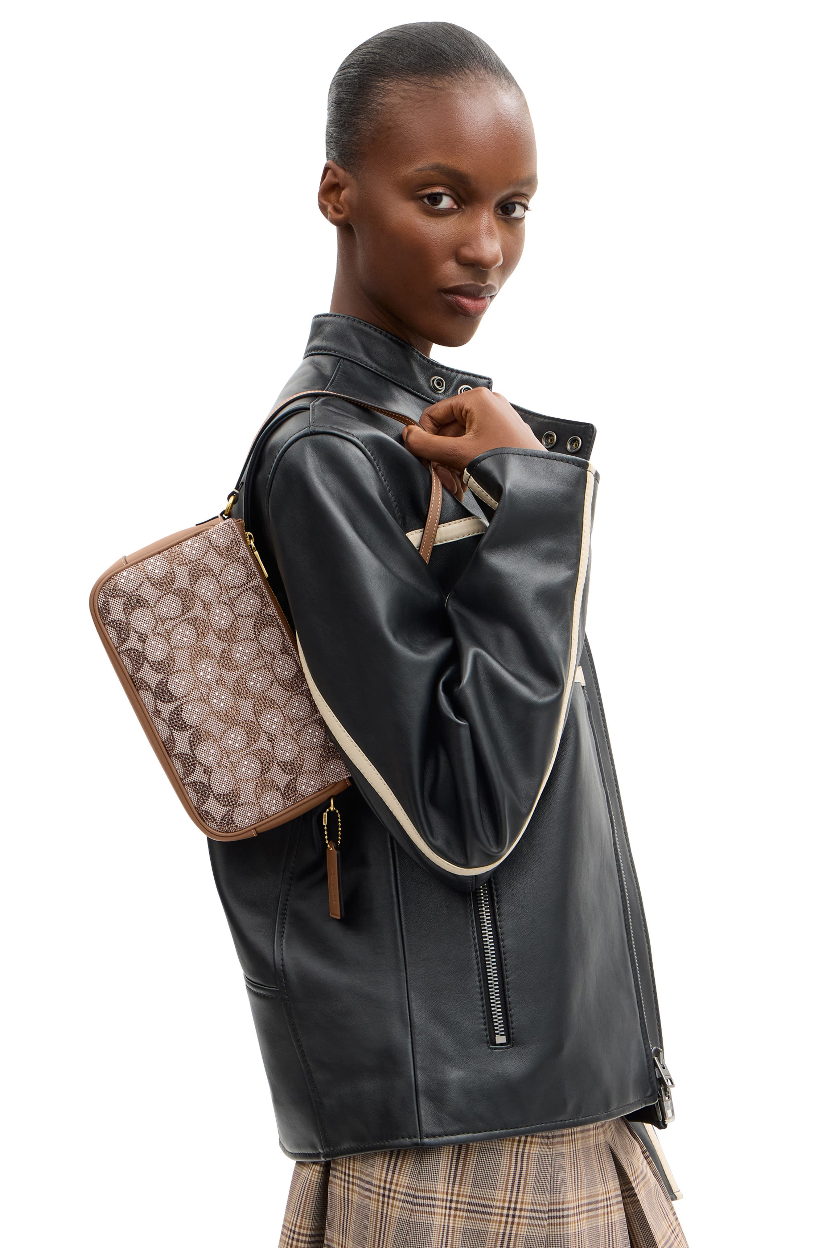 COACH Crystal Signature Jacquard Plaza Bag, Alternate, color, 