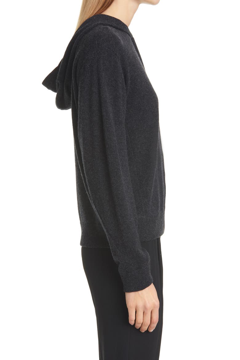 Overlap Wool & Cashmere Hooded Sweater, Alternate, color, H CHARCOAL