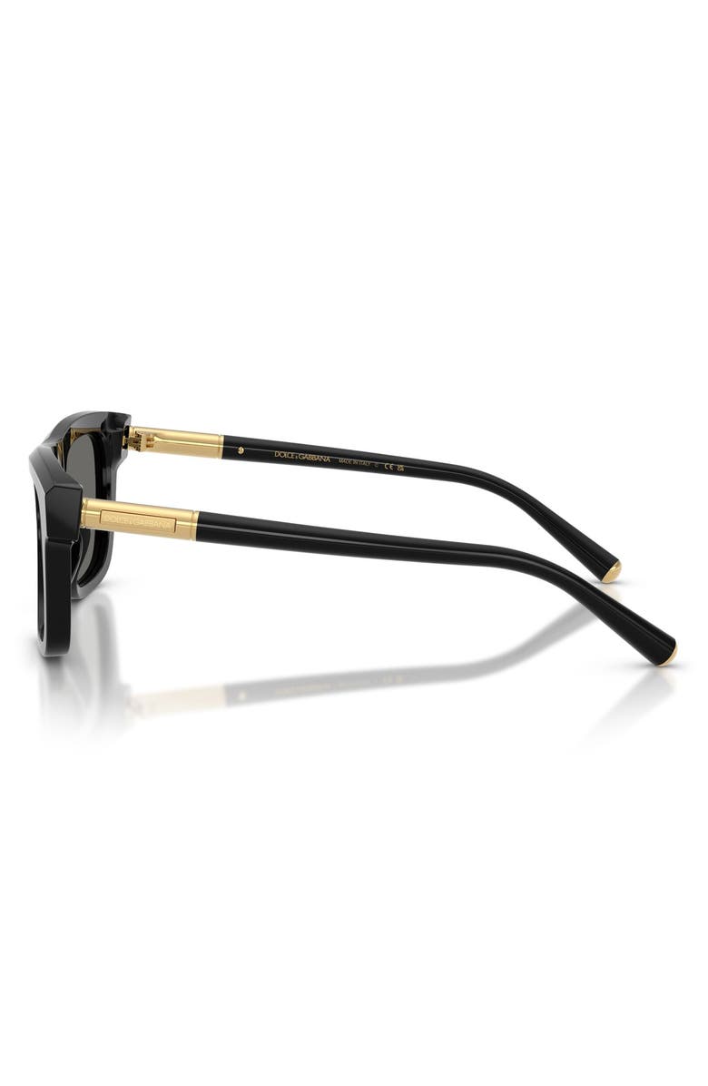 Dolce&Gabbana 52mm Square Sunglasses, Alternate, color, Black / Grey
