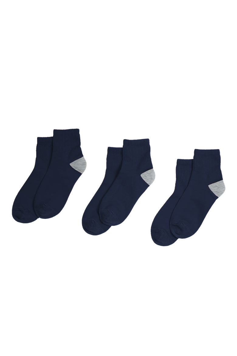 Kids Quarter Sock 3-Pack, Alternate, color, Navy