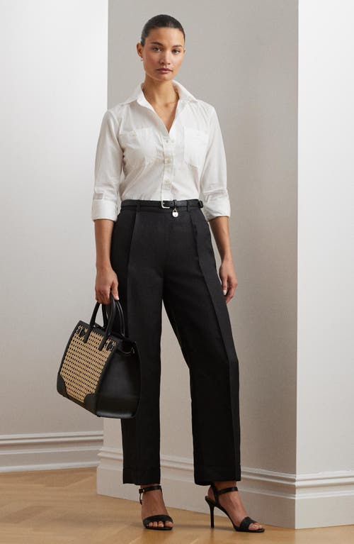 RALPH LAUREN LAUREN RALPH LAUREN LINEN BLEND TWILL CROP PANTS