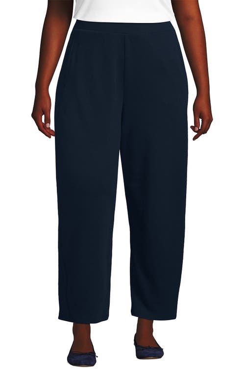 Lands' End Sport Knit High Rise Barrel Ankle Pants In Blue