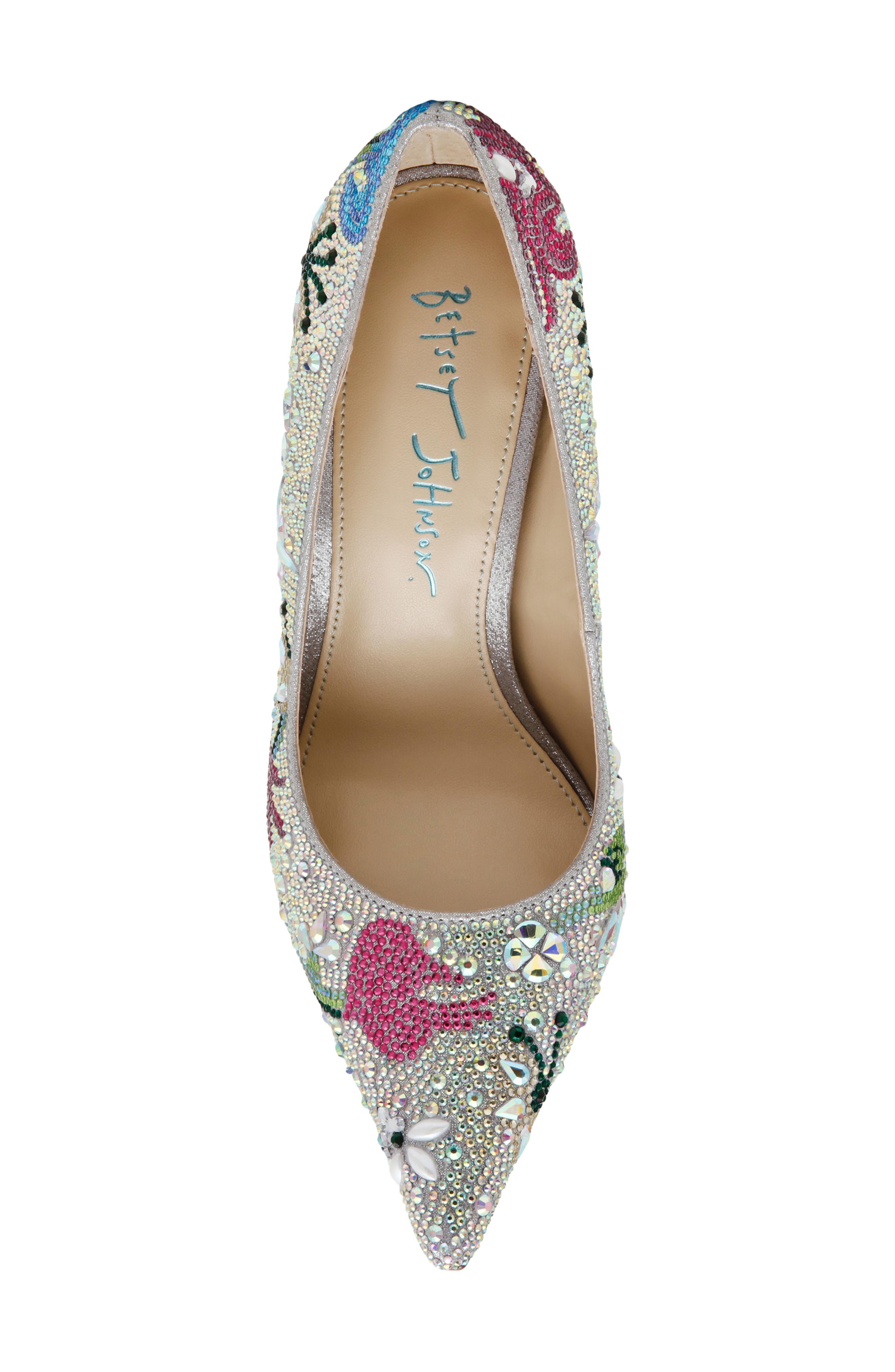 Brice Crystal Floral Pump, Alternate, color, RHINESTONE FLORAL
