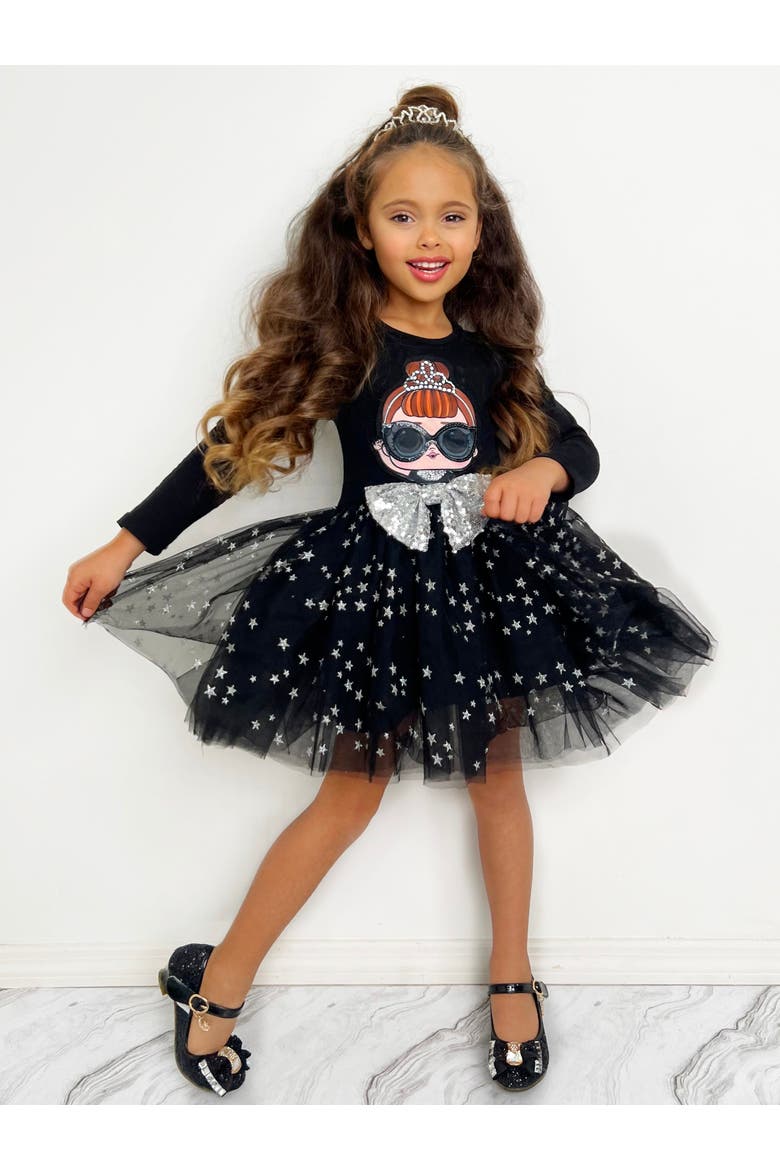 L.O.L. SURPRISE It Baby Shimmer Star Star Tutu Dress, Alternate, color, Black