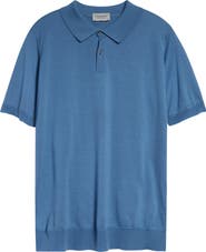 John Smedley Leyburn Merino Wool & Sea Island Cotton Gauze Polo