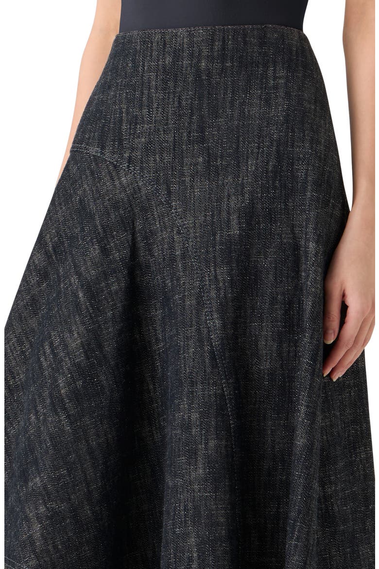 Handkerchief Hem Denim Skirt, Alternate, color, BLACK DENIM