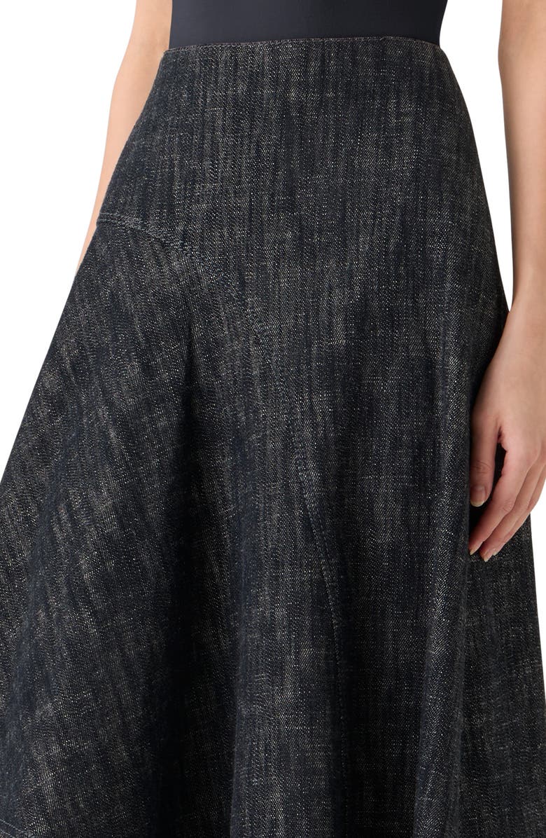 Akris punto Handkerchief Hem Denim Skirt, Alternate, color, Black Denim