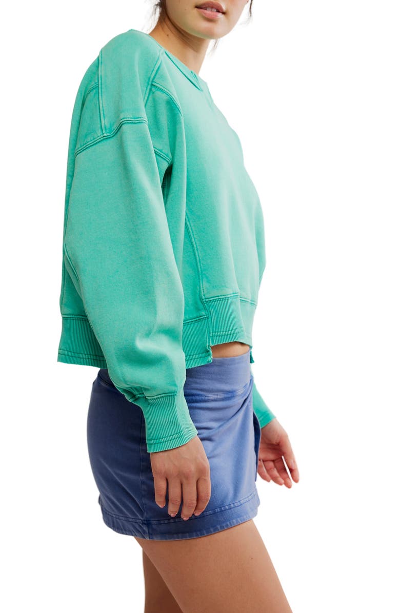 Free People FP Movement Intercept Cotton Blend Sweatshirt, Alternate, color, Seafoam