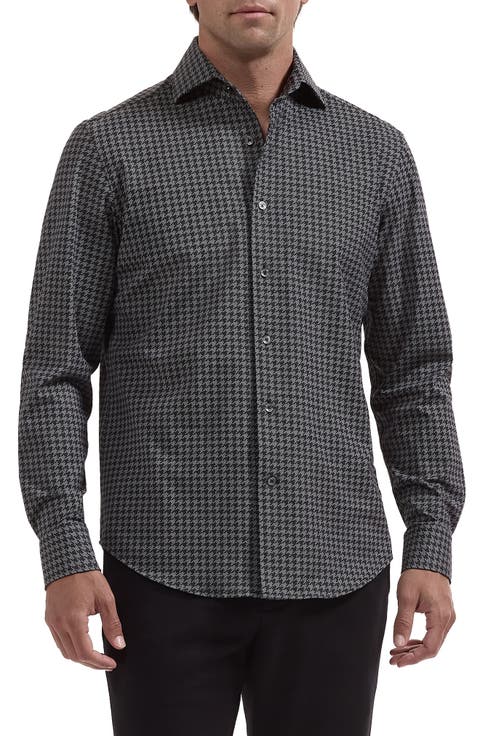 Devon OoohCotton® Houndstooth Button-Up Shirt