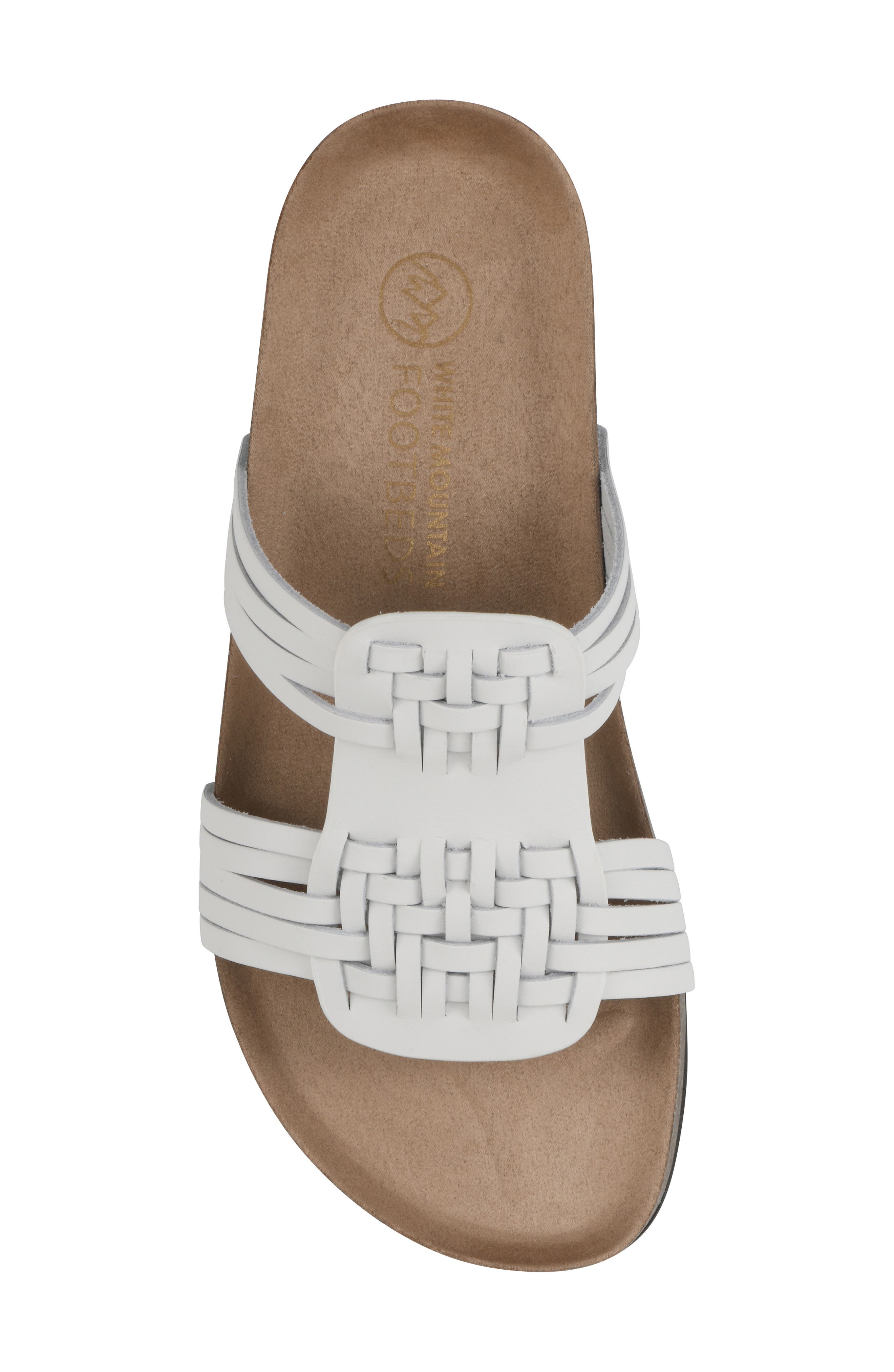 White Mountain Footwear Halicore Slide Sandal, Alternate, color, White/ Leather