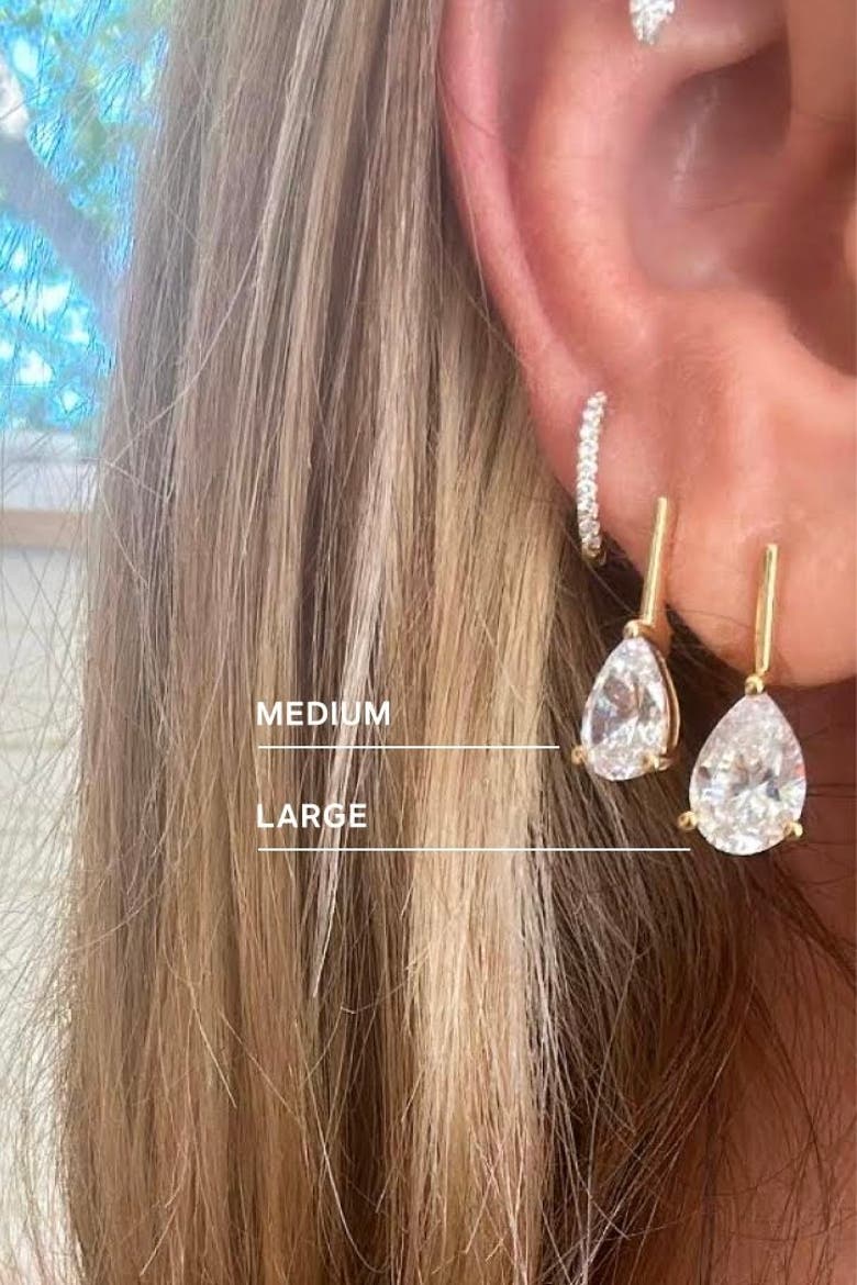 Linea Pear Earring, Alternate, color, Large