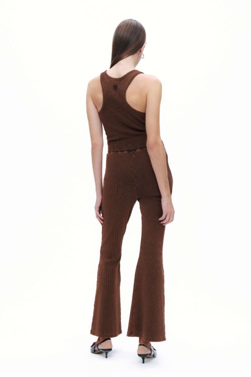 Shop Nocturne Ribbed Crop Top In Coffee