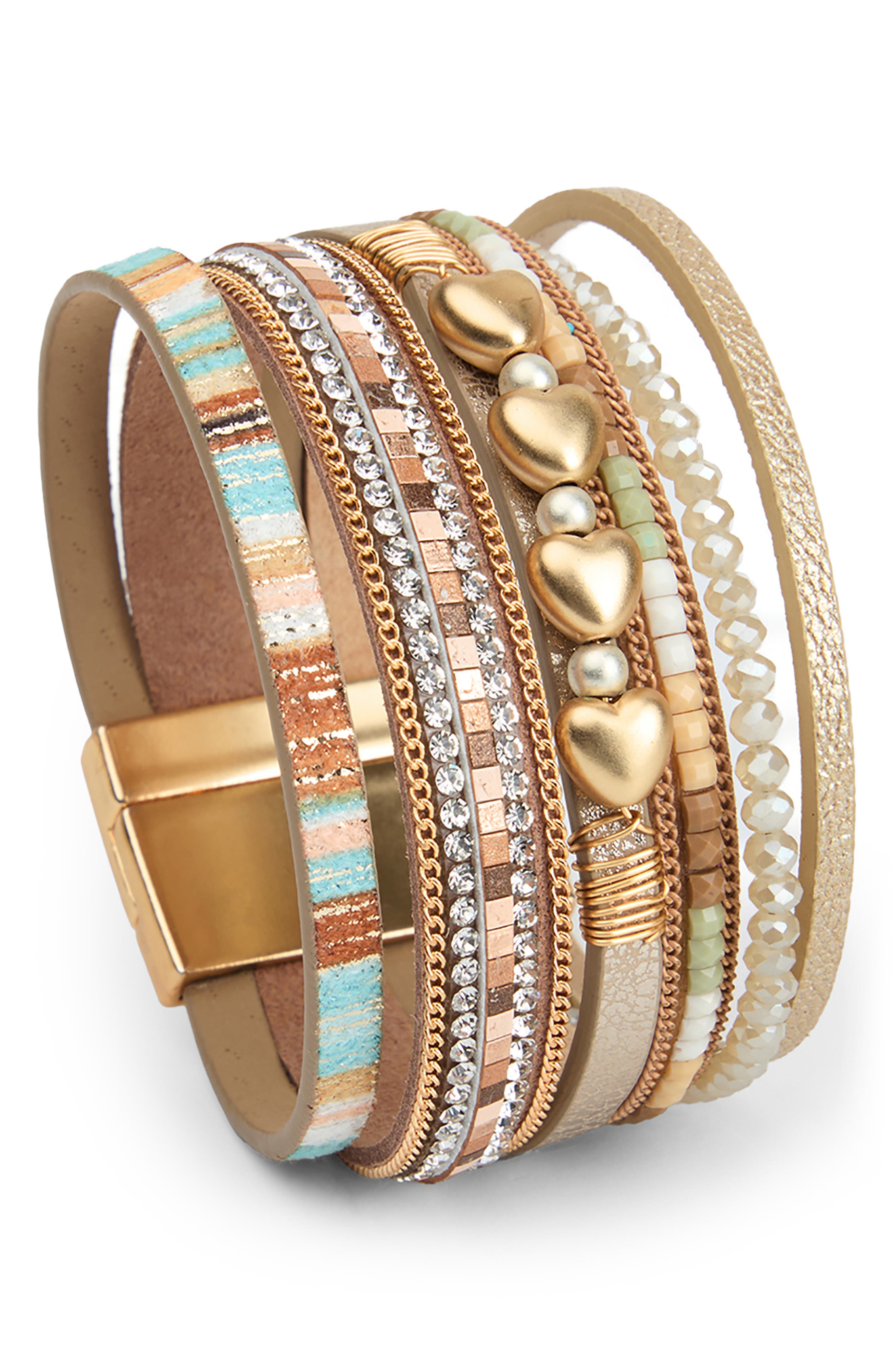 SAACHI Charm Faux Leather Bracelet