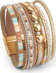 SAACHI Charm Faux Leather Bracelet