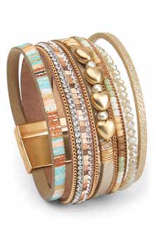 SAACHI Charm Faux Leather Bracelet