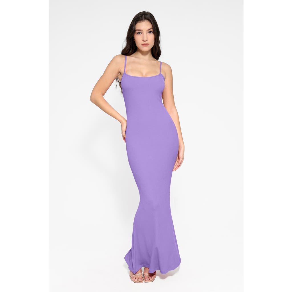 Popilush Shapewear Modal Slimming Maxi Slip Dress In Wisteria