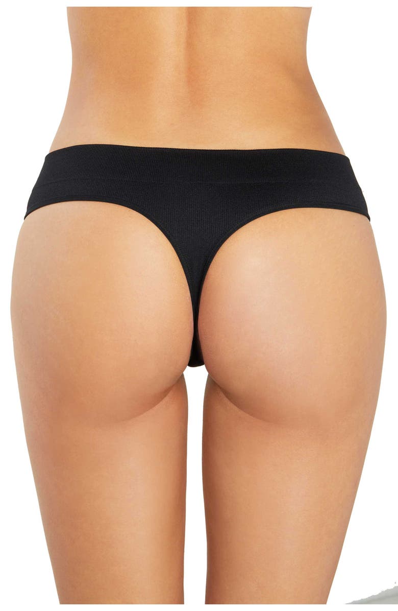 LDMA Low Hide Ribbed Thong, Alternate, color, Black